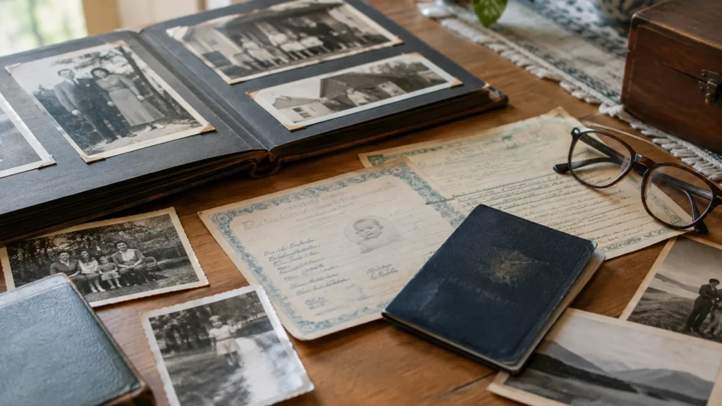 Doğum belgeleri ve aile fotoğraf albümü - IR-5 vizesi için akrabalık kanıtı